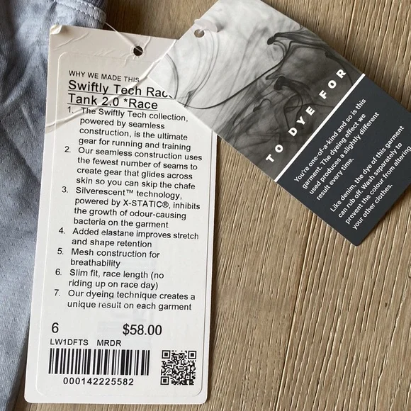 Swiftly tech racerback tank *race length marble dye rhino grey 6 lululemon nwt - Picture 2 of 13